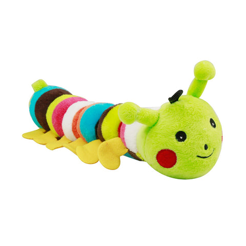 Fuzzy caterpillar squeaky pet toy