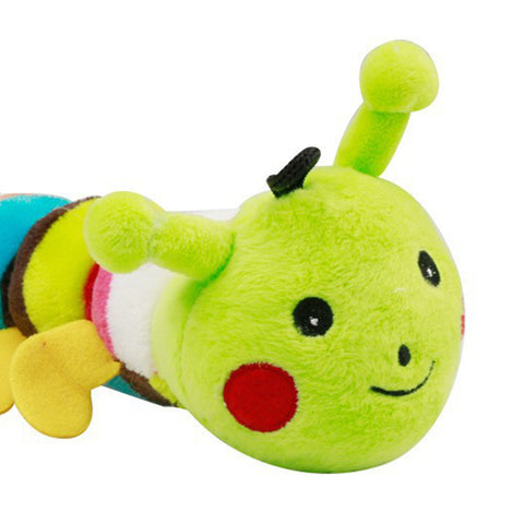 Fuzzy caterpillar squeaky pet toy