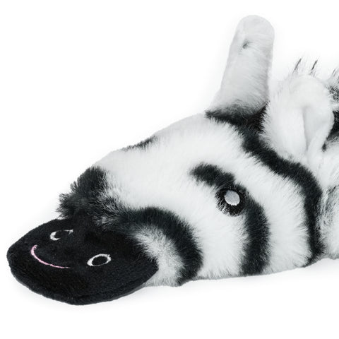 Plush Non-Stuffed Animal Skin Shell Squeaky Pet Toy（Zebra）