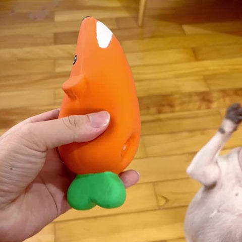 latex squeaky pet toy（Carrot）